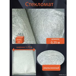 Стекломат JUSHI 300 гр/м2, 0,25 метра