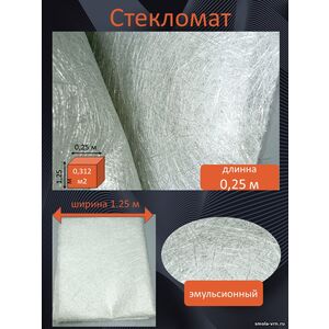 Стекломат JUSHI 600 гр/м2, 0,25 метра